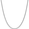 1,5mm Kordelkette massiv Kette Collier Halskette aus 925 Silber rhodiniert 55cm
