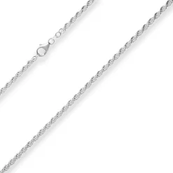 3,1mm Kordelkette massiv Silberkette Collier Halskette aus 925 Silber 55cm