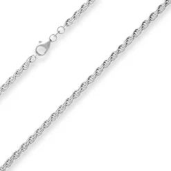 4,2mm Kordelkette massiv Silberkette Collier Halskette aus 925 Silber 45cm