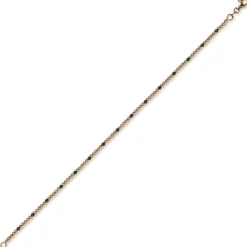 1,8mm Kugel-Armband Armkette aus 585 Gold Rotgold teil-schwarz-rhodiniert 19cm