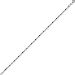 1,8mm Kugel-Armband Armkette aus 750 Gold Weißgold teil-schwarz-rhodiniert 21cm