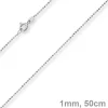 1mm Kugelkette diamantiert Kette Goldkette Halskette aus 585 Gold Weißgold, 50cm