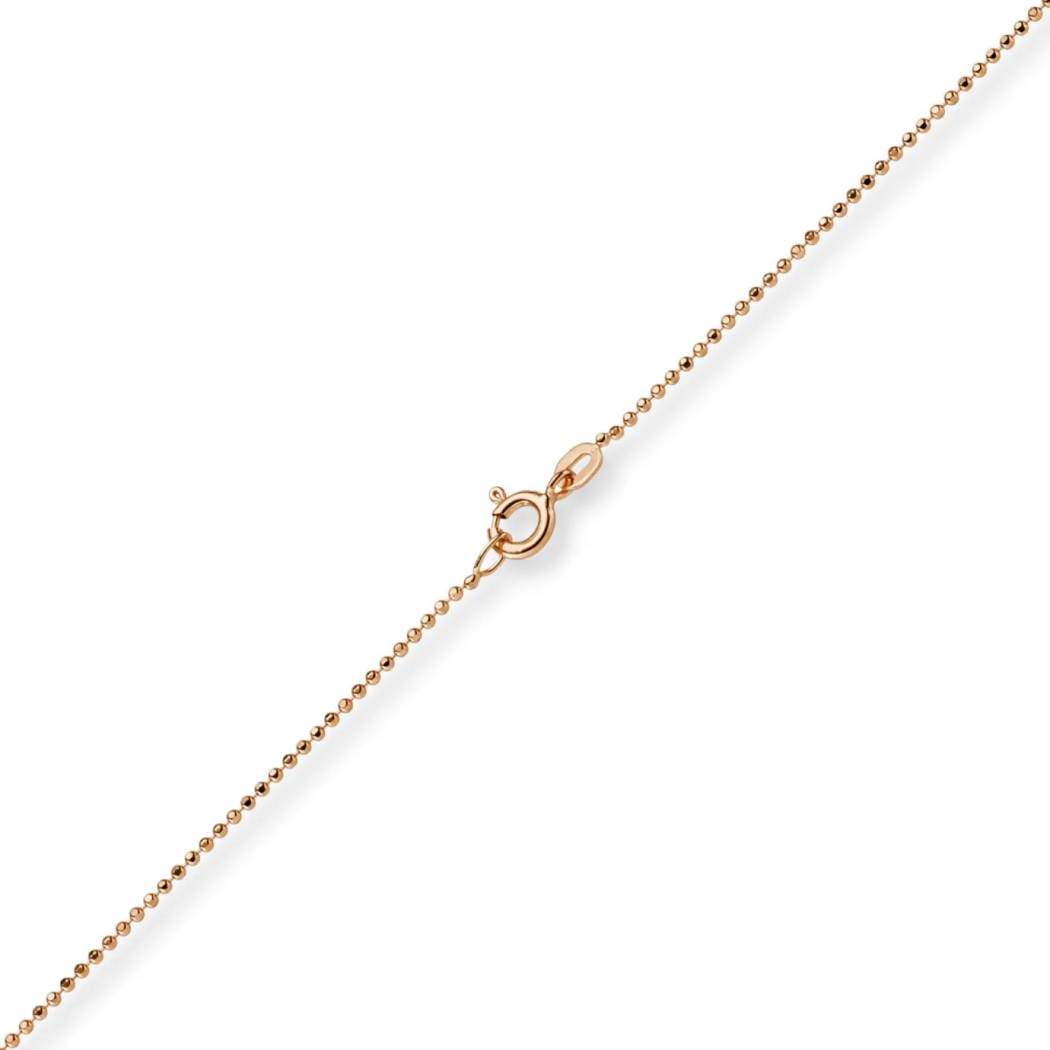1mm Kugelkette diamantiert Kette Goldkette Halskette aus 750 Gold Rotgold, 38cm