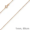 1mm Kugelkette diamantiert Kette Goldkette Halskette aus 750 Gold Rotgold, 60cm
