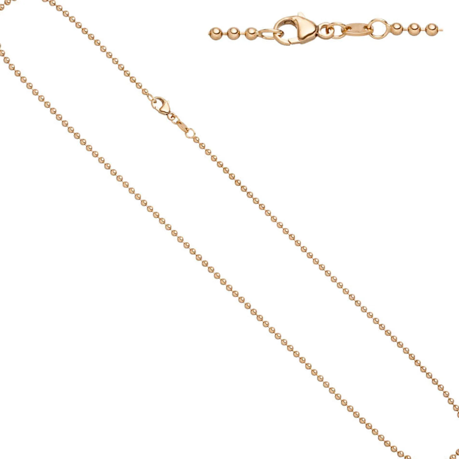 2,0mm Kugelkette Gold Halskette Collier Goldkette 585 Gold Rotgold 42cm