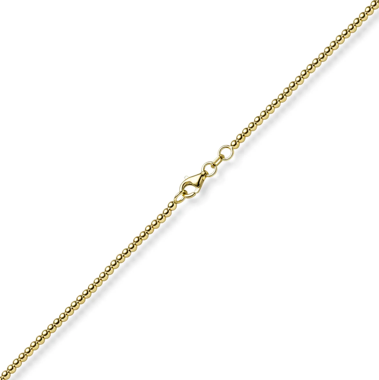 2,2mm Kugelkette Halskette Collier aus 585 Gold Gelbgold glatt poliert 50cm