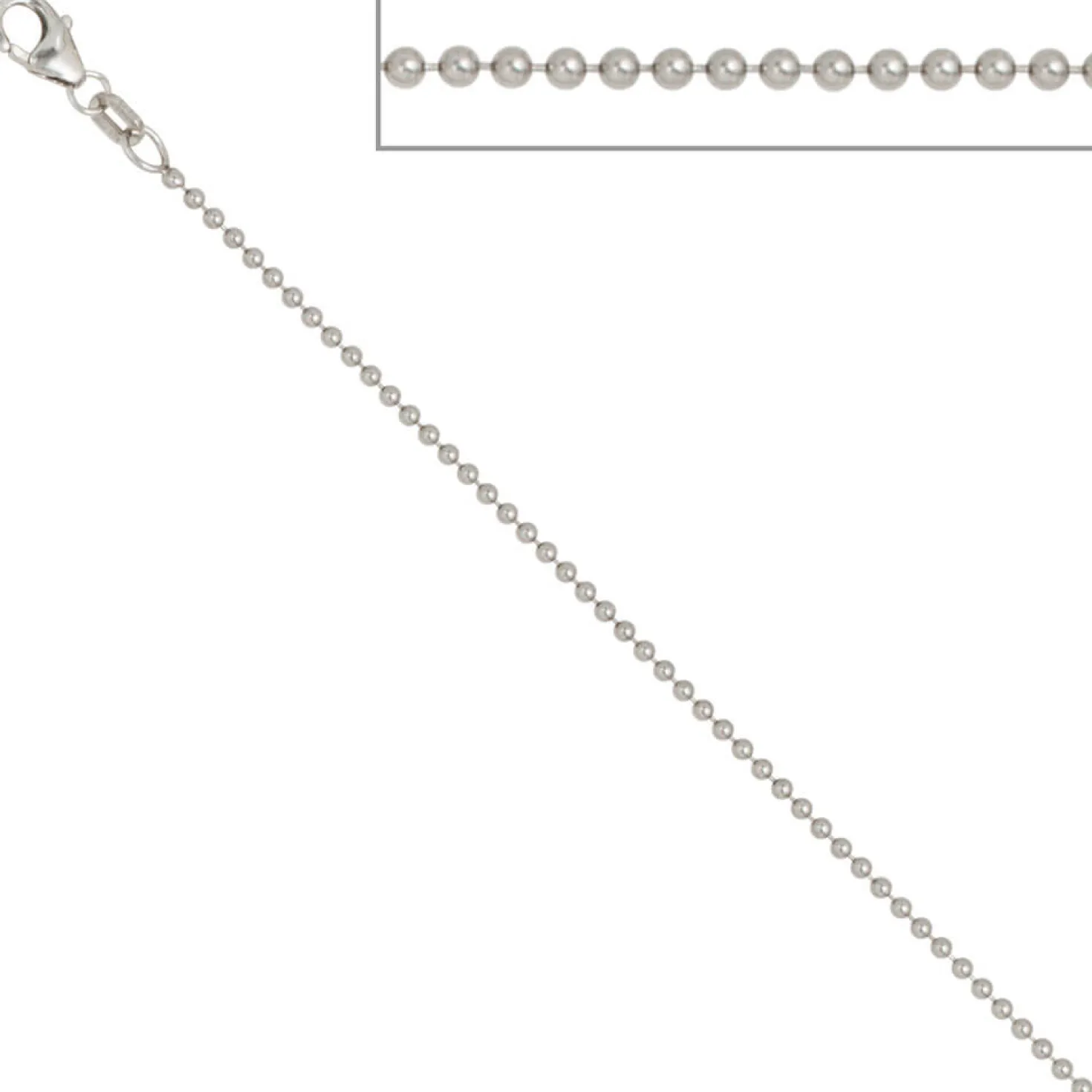 1,4mm Kugelkette Kette Collier Halskette aus echtem 925 Silber 45cm