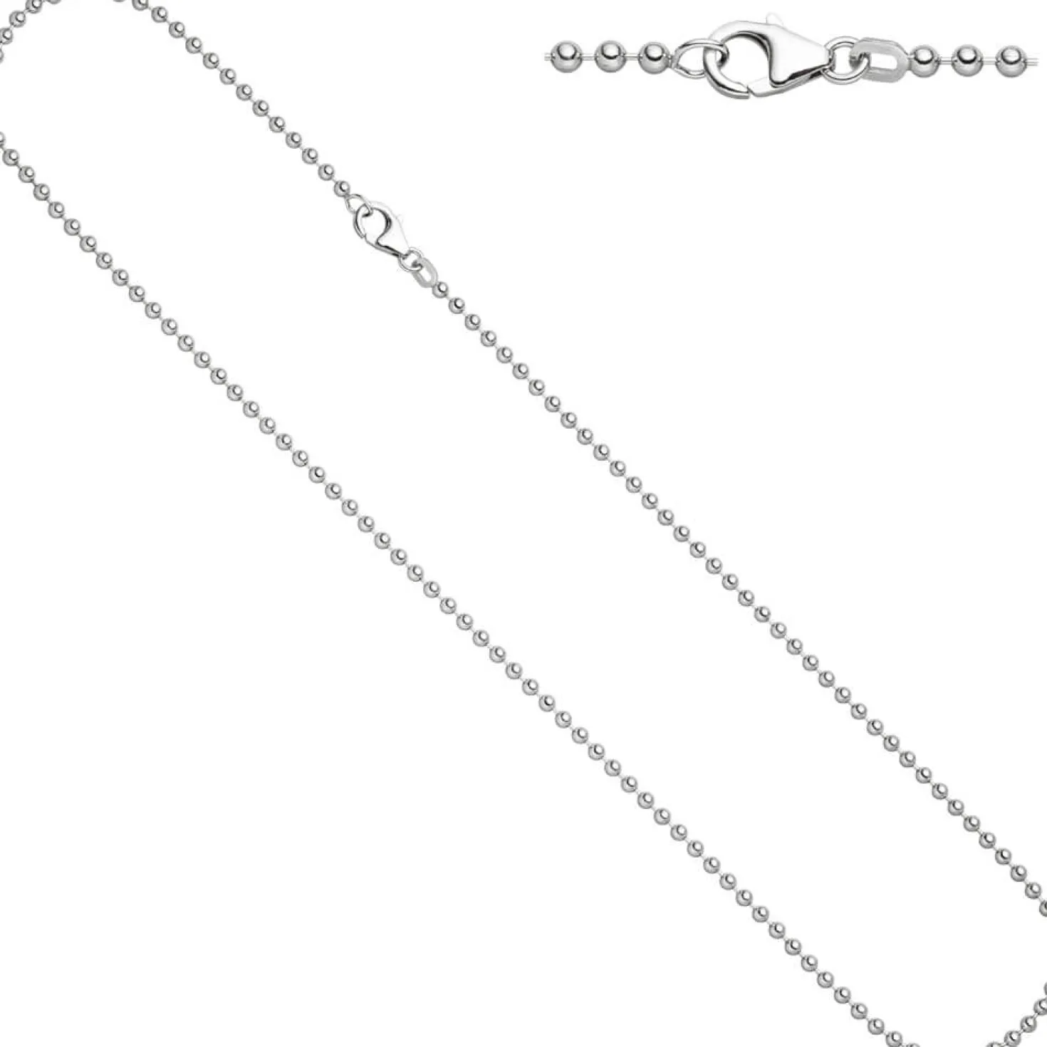 1,4mm Kugelkette Kette Collier Halskette aus echtem 925 Silber 45cm