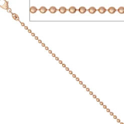 2,0mm Kugelkette Kette Halskette Collier Goldkette 585 Gold Rotgold 50cm
