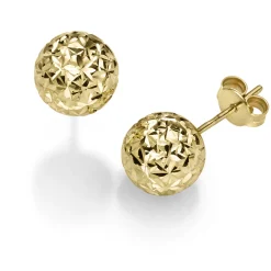 10mm Kugel Ohrstecker Stecker Ohrschmuck aus 585 Gold Gelbgold diamantiert