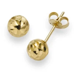 6mm Kugel Ohrstecker Stecker Ohrschmuck 750 Gold Gelbgold diamantiert
