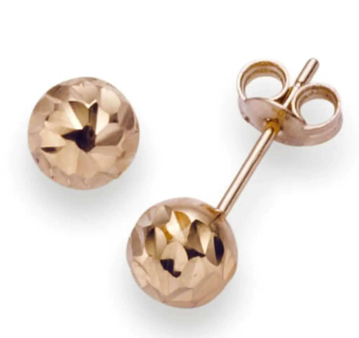 6mm Kugel Ohrstecker Stecker Ohrschmuck 750 Gold Rotgold diamantiert