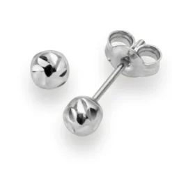 4mm Kugel Ohrstecker Stecker Ohrschmuck 585 Gold Weißgold diamantiert