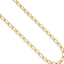 6,9mm Lang-Panzerkette Kette Halskette aus 925 Silber Gelbgold vergoldet, 45cm
