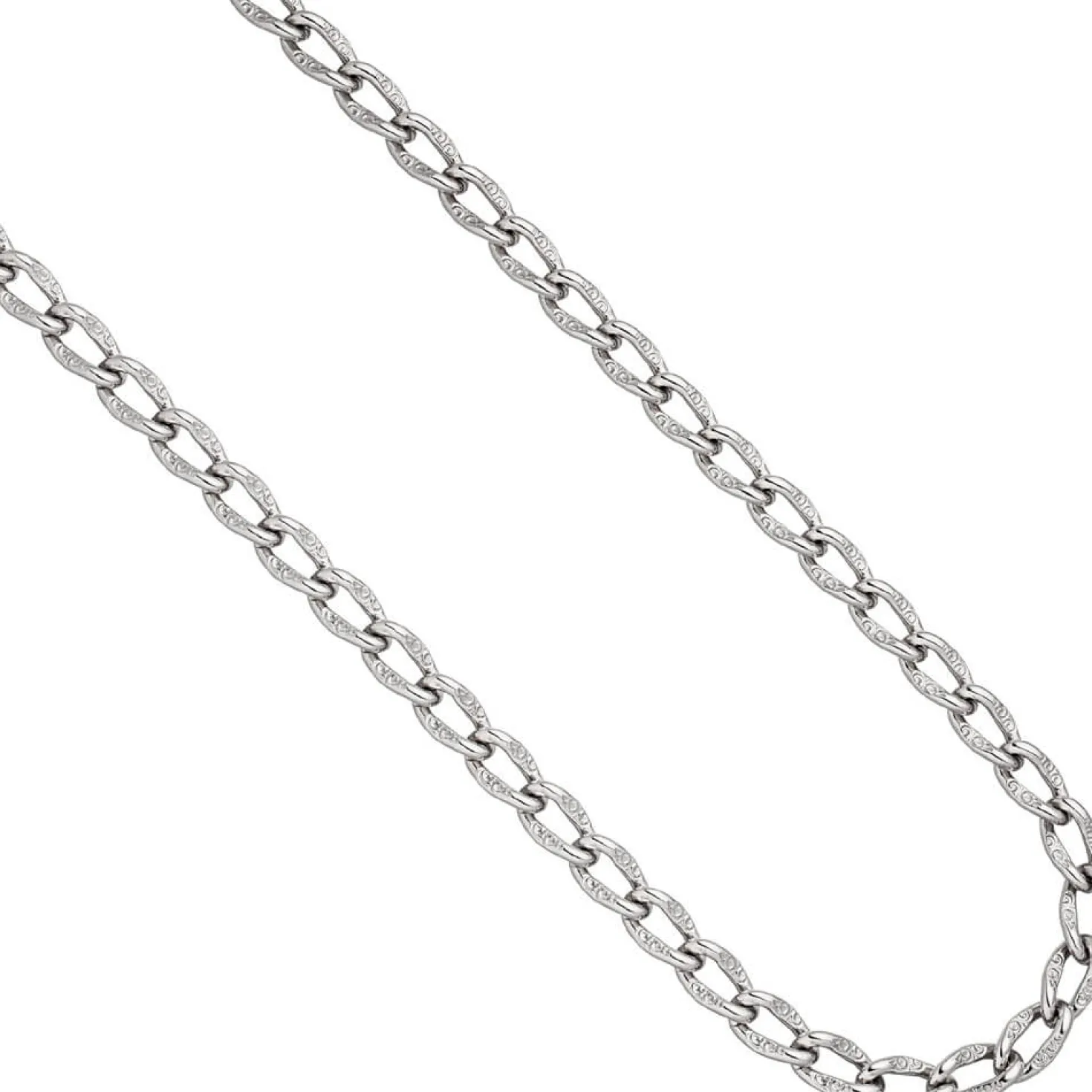 7,3mm Lang-Panzerkette Kette Halskette Silberkette Halsschmuck, 925 Silber, 45cm