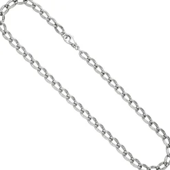 7,3mm Lang-Panzerkette Kette Halskette Silberkette Halsschmuck, 925 Silber, 45cm