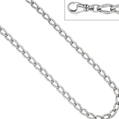 7,3mm Lang-Panzerkette Kette Halskette Silberkette Halsschmuck, 925 Silber, 45cm