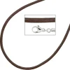 2mm Ledercollier Collier braun, Karabiner aus 925 Silber, Unisex, 42cm