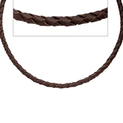 4,1mm Lederkette Kette Halskette Halsschmuck braun 925 Silber 60cm