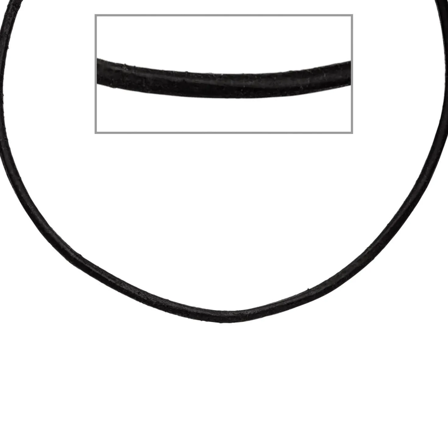 2mm Lederkette Lederband, schwarz, Karabiner 925 Silber, Unisex, 70cm