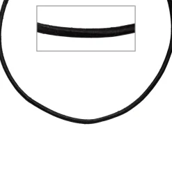 2mm Lederkette Lederband, schwarz, Karabiner 925 Silber, Unisex, 45cm