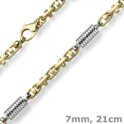 7mm Monte Carlo Armband aus 585 Gold Gelbgold Weißgold massiv bicolor 21cm