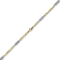 5,5mm Monte Carlo Armband 585 Gold Gelbgold Weißgold massiv bicolor 21cm Herren