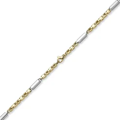 4,5mm Monte Carlo Armband 585 Gold Gelbgold Weißgold massiv bicolor 21cm Herren