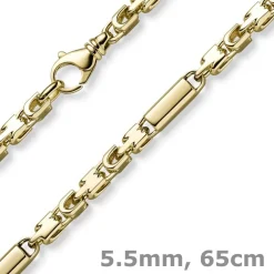 5,5mm Monte Carlo Herren Kette Halsschmuck Halskette aus 585 Gold Gelbgold 65cm