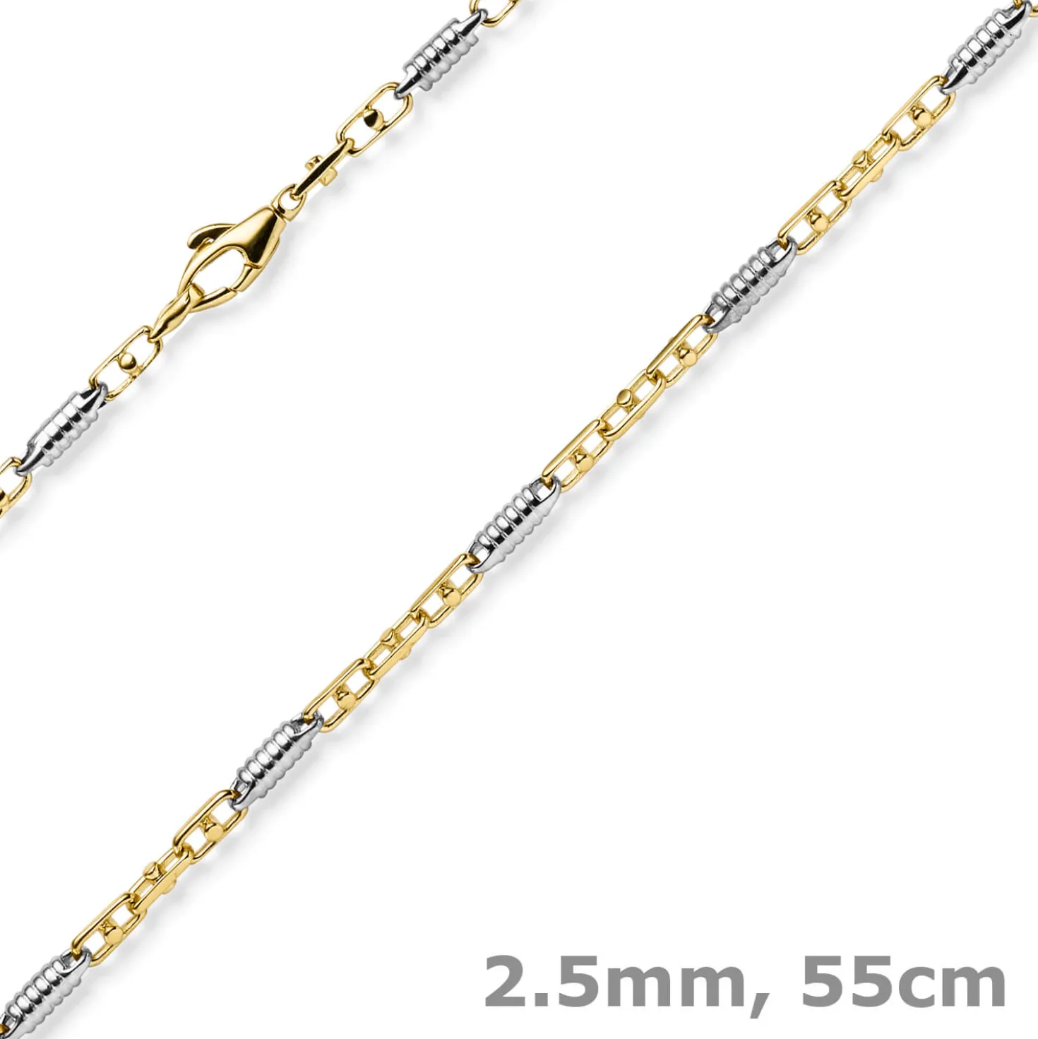 2,5mm Monte Carlo Kette Halskette aus 585 Gold Gelbgold Weißgold massiv 55cm