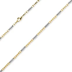 2,5mm Monte Carlo Kette Halskette aus 585 Gold Gelbgold Weißgold massiv 50cm