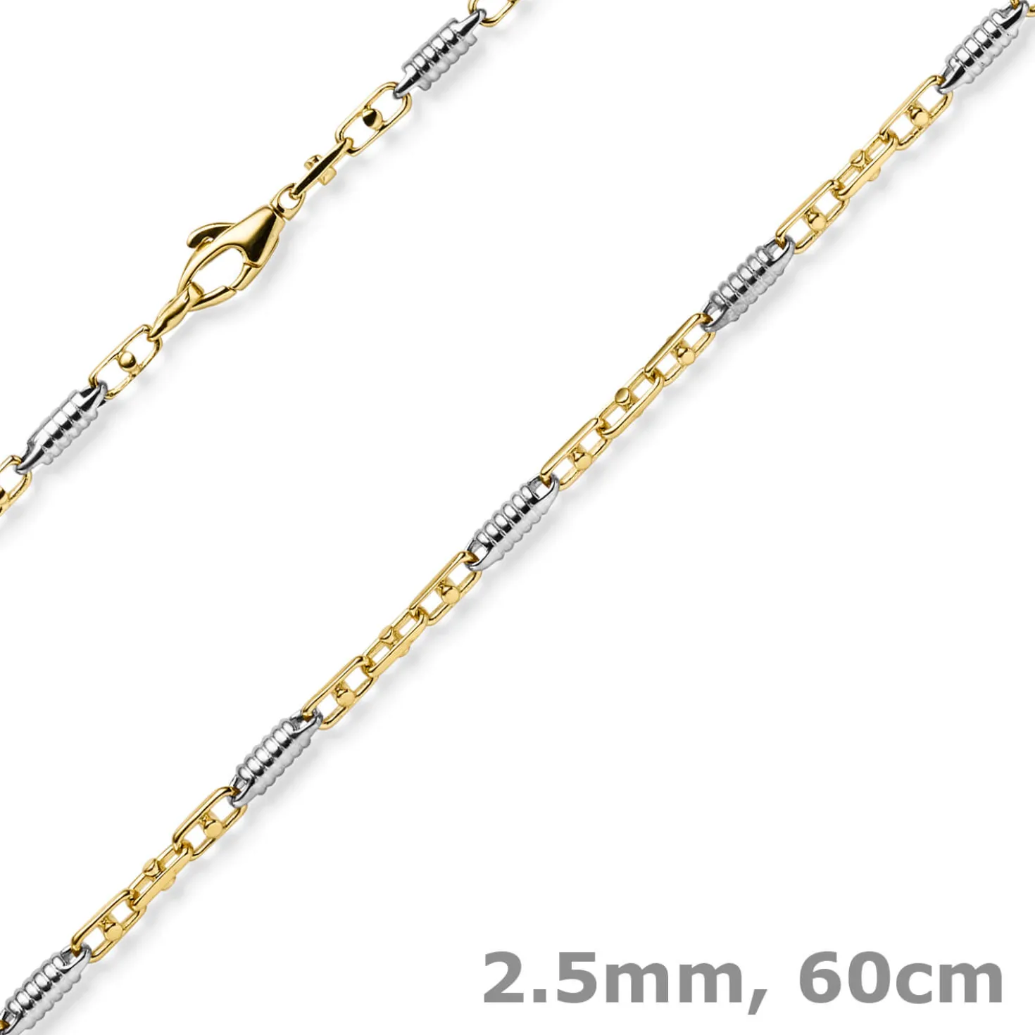 2,5mm Monte Carlo Kette Halskette aus 585 Gold Gelbgold Weißgold massiv 60cm