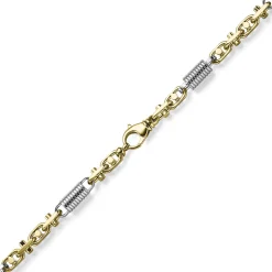 8,5mm Monte Carlo Kette Halskette 750 Gold Gelbgold Weißgold massiv bicolor 70cm