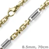 8,5mm Monte Carlo Kette Halskette 585 Gold Gelbgold Weißgold massiv bicolor 70cm