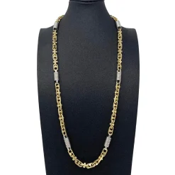 8,5mm Monte Carlo Kette Halskette 585 Gold Gelbgold Weißgold massiv bicolor 70cm