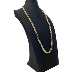 8,5mm Monte Carlo Kette Halskette 585 Gold Gelbgold Weißgold massiv bicolor 70cm