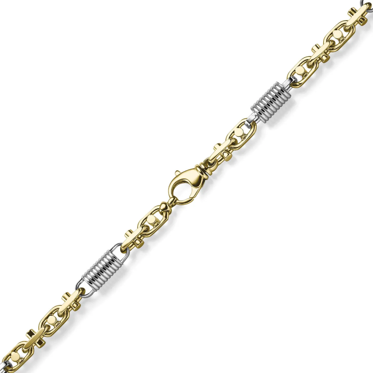 8,5mm Monte Carlo Kette Halskette 585 Gold Gelbgold Weißgold massiv bicolor 50cm