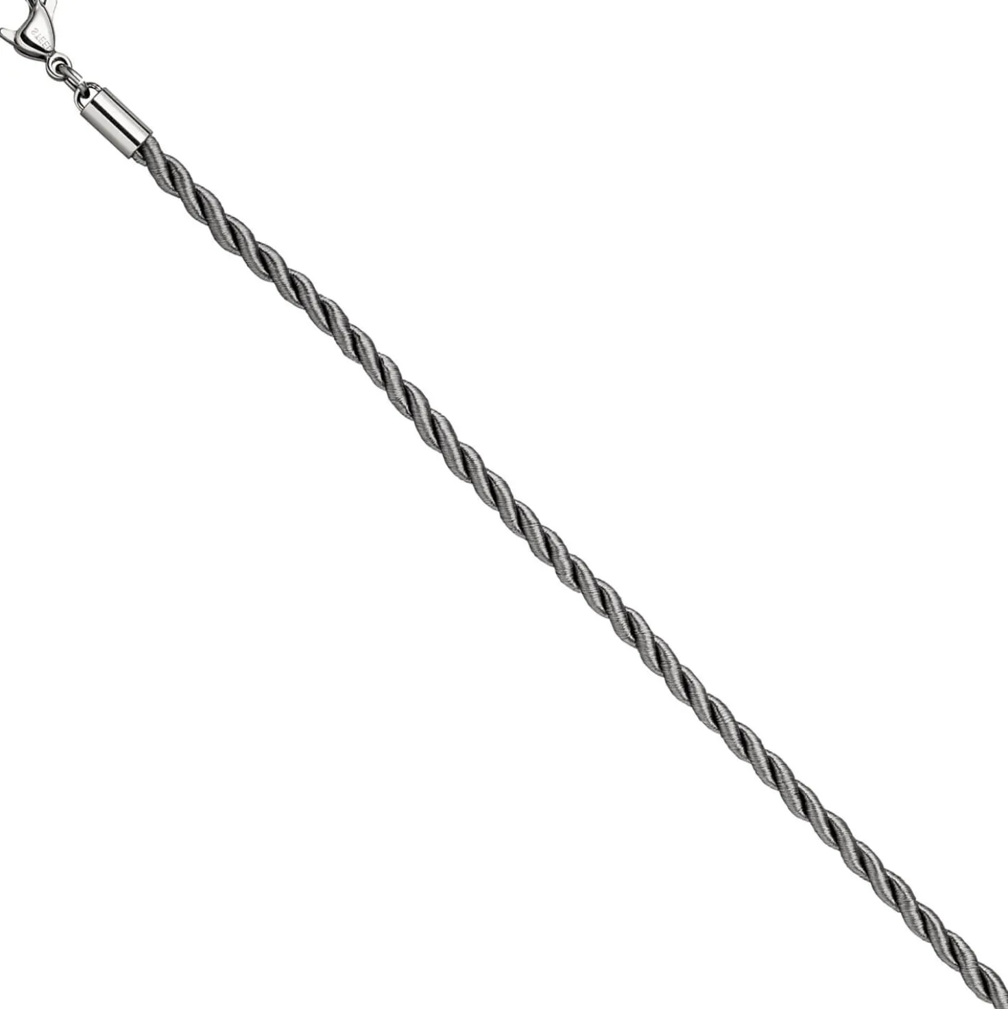 2,9mm Nylonkordel graue Kette aus Edelstahl Halsschmuck, 50cm