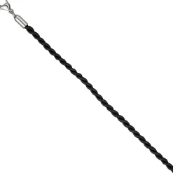 2,9mm Nylonkordel schwarze Kette aus Edelstahl Halsschmuck, 45cm