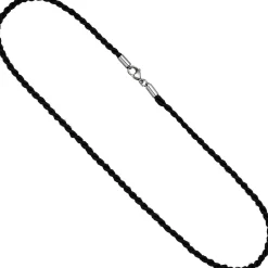 2,9mm Nylonkordel schwarze Kette aus Edelstahl Halsschmuck, 45cm