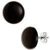 12mm Ohrstecker Ohrringe Ohrschmuck, 925 Silber, Onyx schwarz, rund Damen