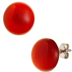 12mm Ohrstecker Ohrringe, 925 Silber, rote Carneole Karneol, rund, Damen