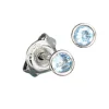 4mm Ohrstecker Stecker Ohrschmuck, Kristall aqua blau rund, 925 Silber