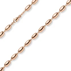 6,5mm Oliven-Kette Halskette Collier aus 585 Gold Rotgold glänzend 45cm