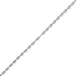 6,5mm Oliven-Kette Halskette Collier aus 585 Gold Weißgold glänzend 45cm