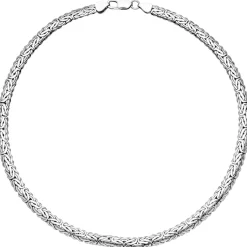 7mm ovale Königskette Kette Collier Halskette Halsschmuck aus 925 Silber, 45cm