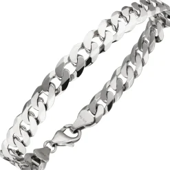 7,7mm Panzer-Armband Armkette Armschmuck aus 925 Silber rhodiniert 21cm Herren