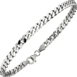 4,6mm Panzer-Armband Armkette Armschmuck aus 925 Silber rhodiniert 21cm Herren