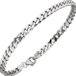 4,6mm Panzer-Armband Armkette Armschmuck aus 925 Silber rhodiniert 21cm Herren