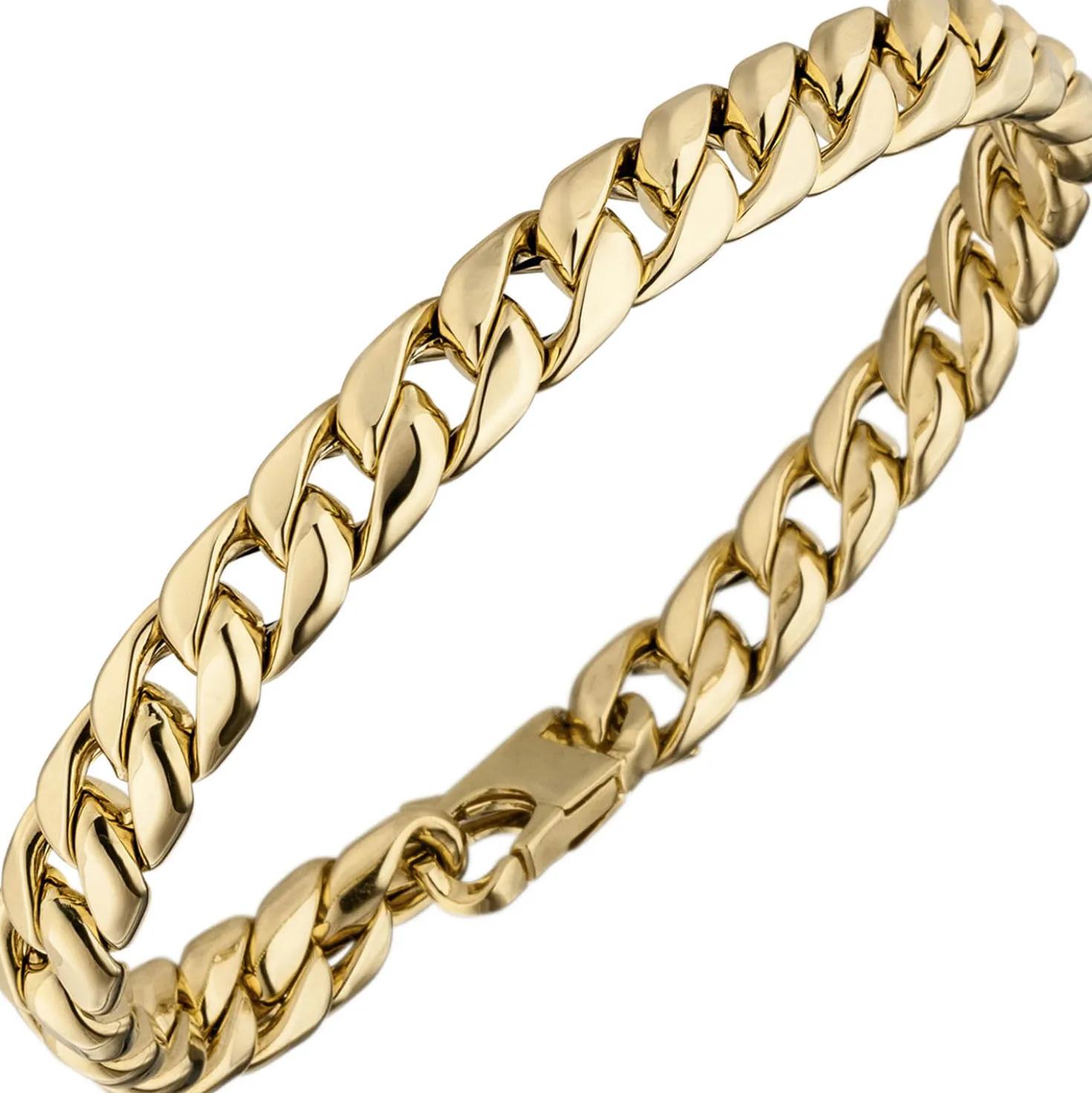 7,7mm Panzerkette Armband Armkette aus 585 Gold Gelbgold 21cm Armschmuck Herren